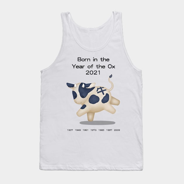 Born in the Year of the Ox 2021 Tank Top by Mozartini